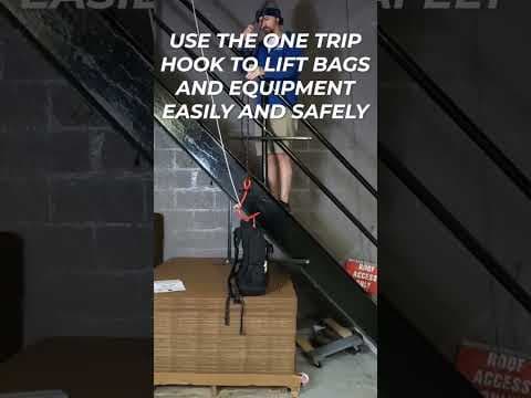 work hack: use a one trip hook to pull heavy equipment up to you! #hvac #workhacks
