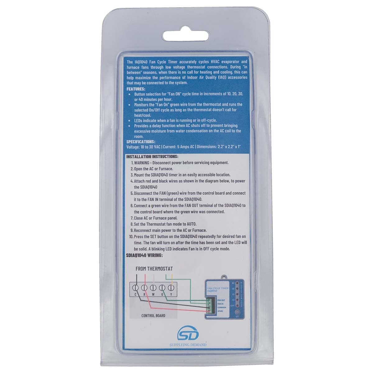 SDIAQ1040 iaq1040-hvac-evaporator-fan-timer view 81