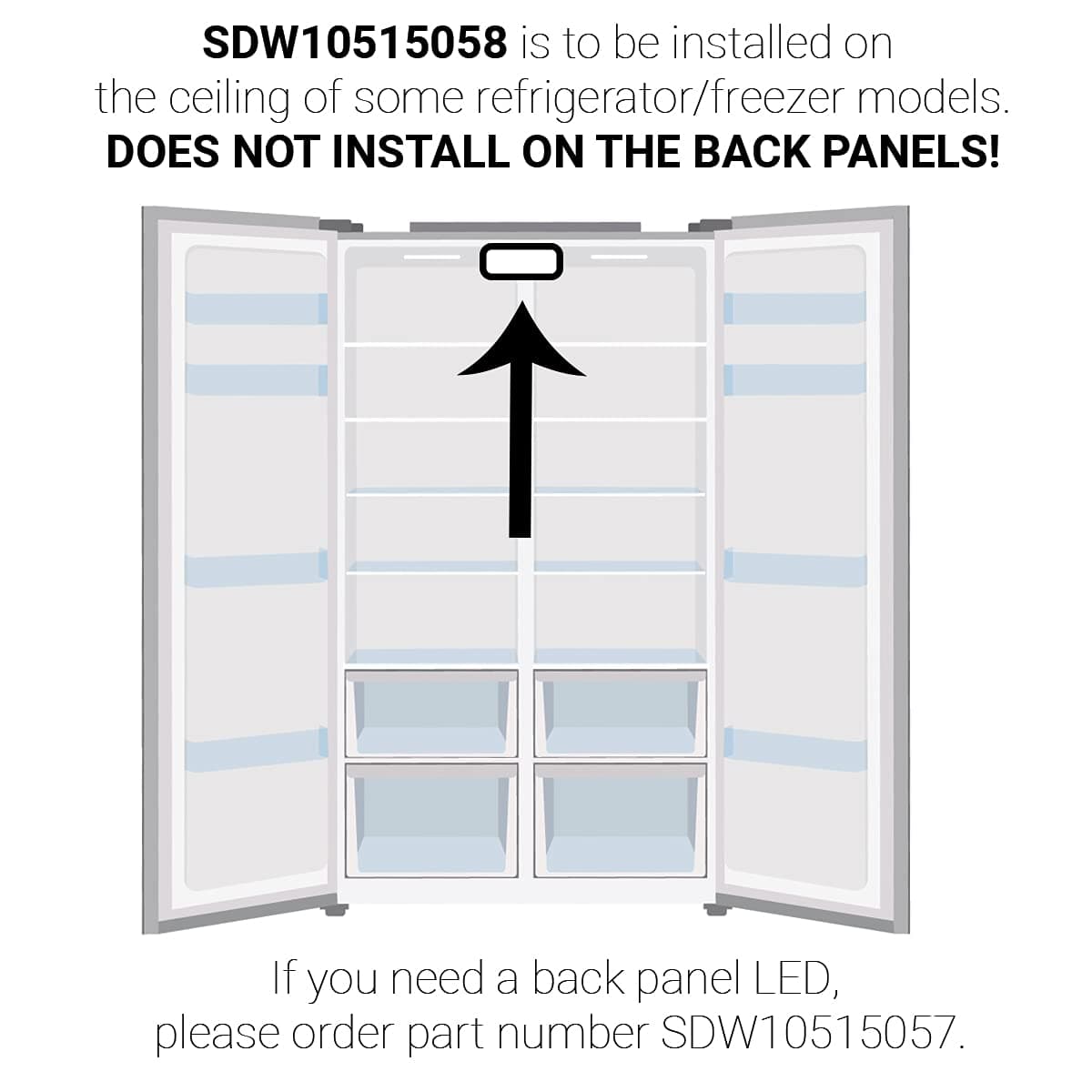 SDW10515058 w10515058-wpw10515058-refrigerator-led-light-module view 21