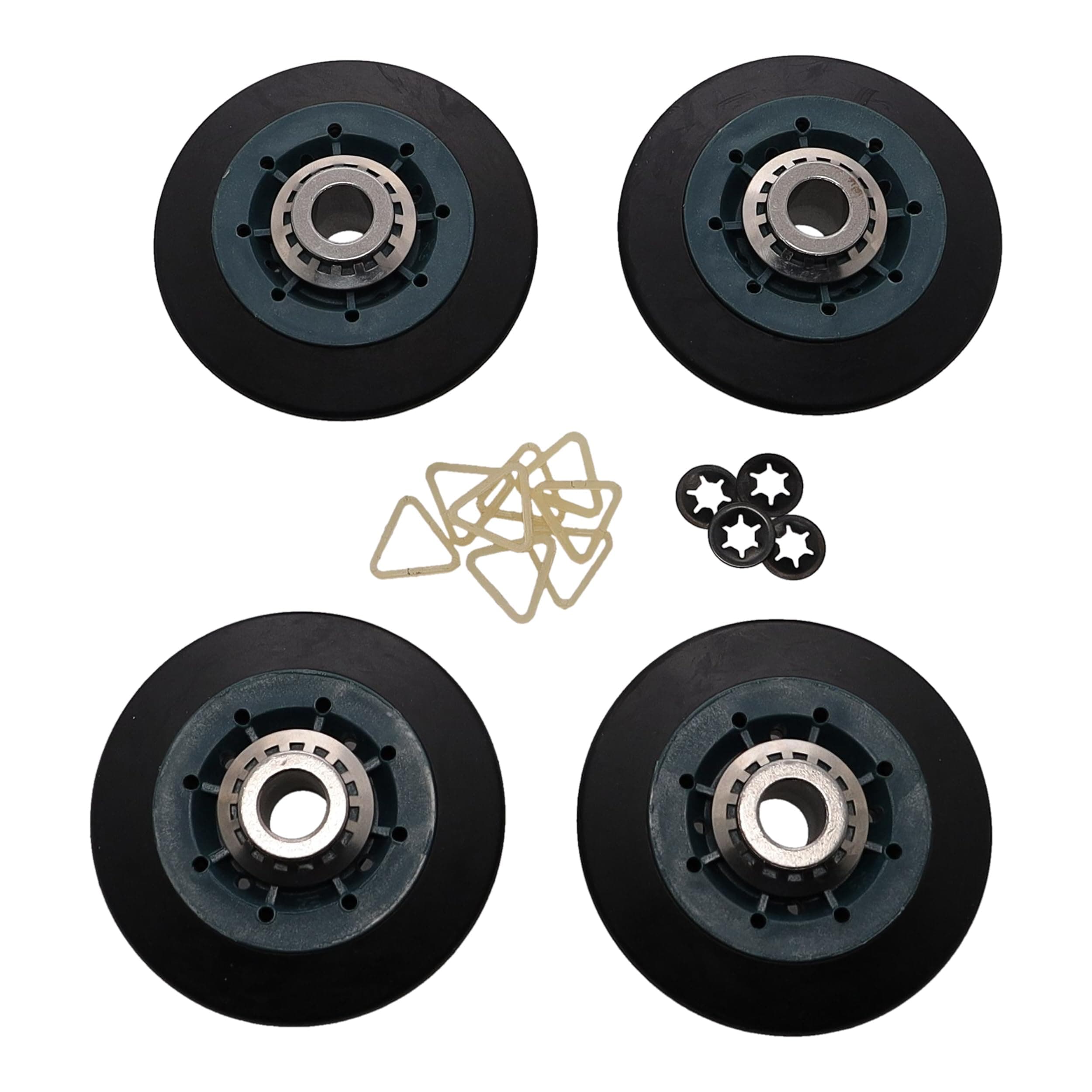 Supplying Demand W10314173 Drum Support Roller 4 Pack Replacement with Tri-Rings - Replaces W10314171, 1925071