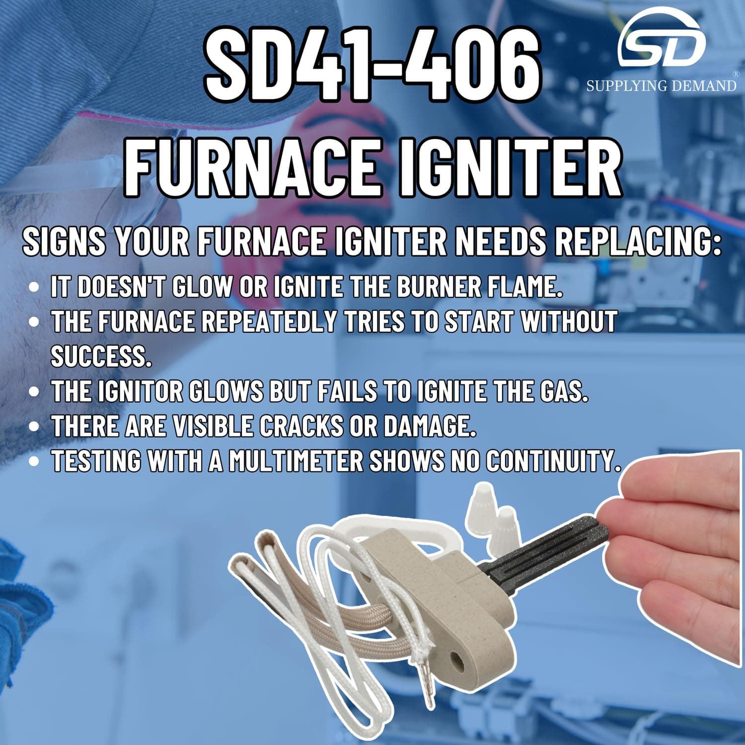SD41-406 41-406-tjig406-hvac-furnace-igniter view 41