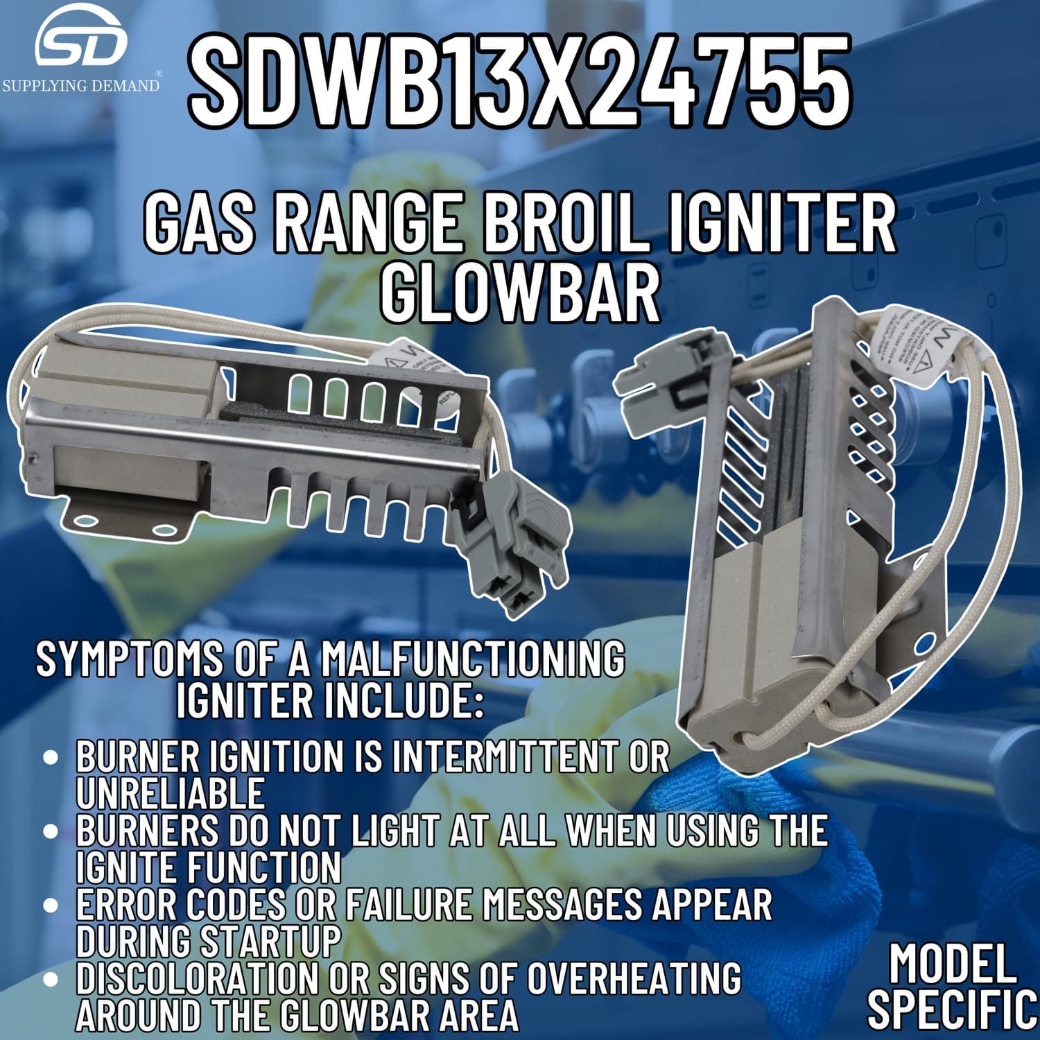 SDWB13X24755 wb13x24755-4379285-range-broil-igniter-glowbar view 61