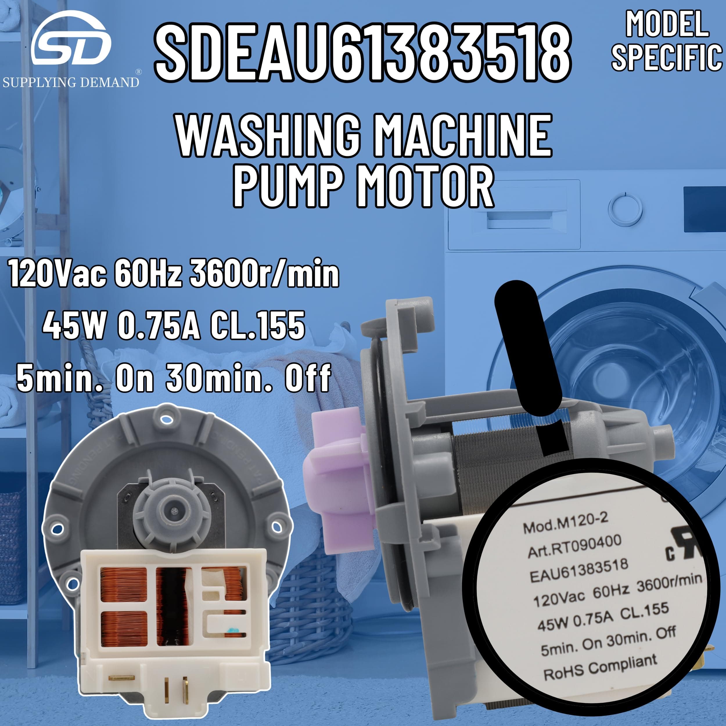 SDEAU61383518 eau61383518-4681ea2002h-washer-drain-pump-motor-only view 41