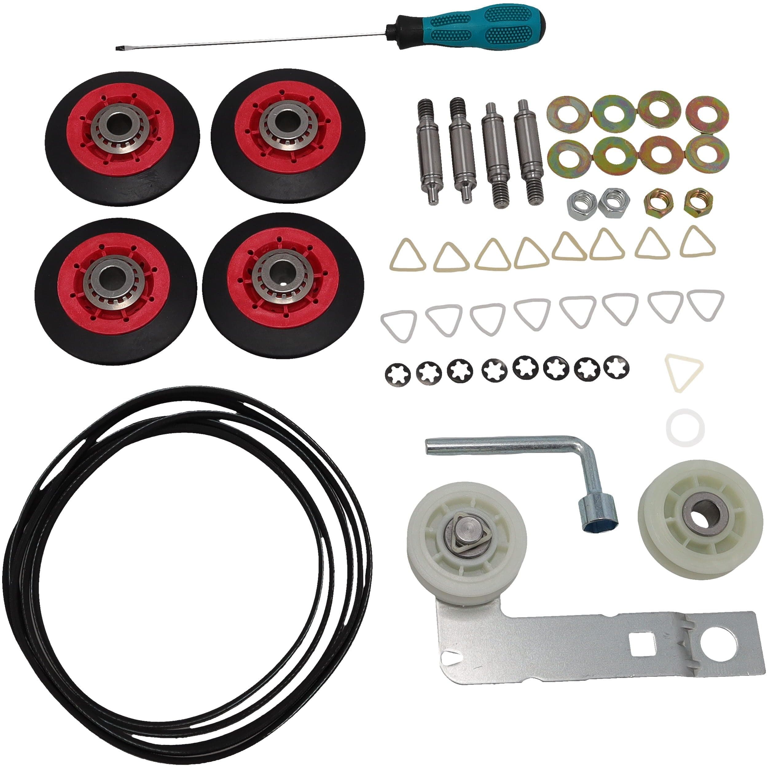 Supplying Demand 4392067 Dryer Bearing Repair Kit | Includes Screwdriver, Hex Wrench, Belt, Rollers, Idler Pulley Assembly, Roller Shafts and Tri-rings - Replaces 587637, 1878662, 1878663, W10547290
