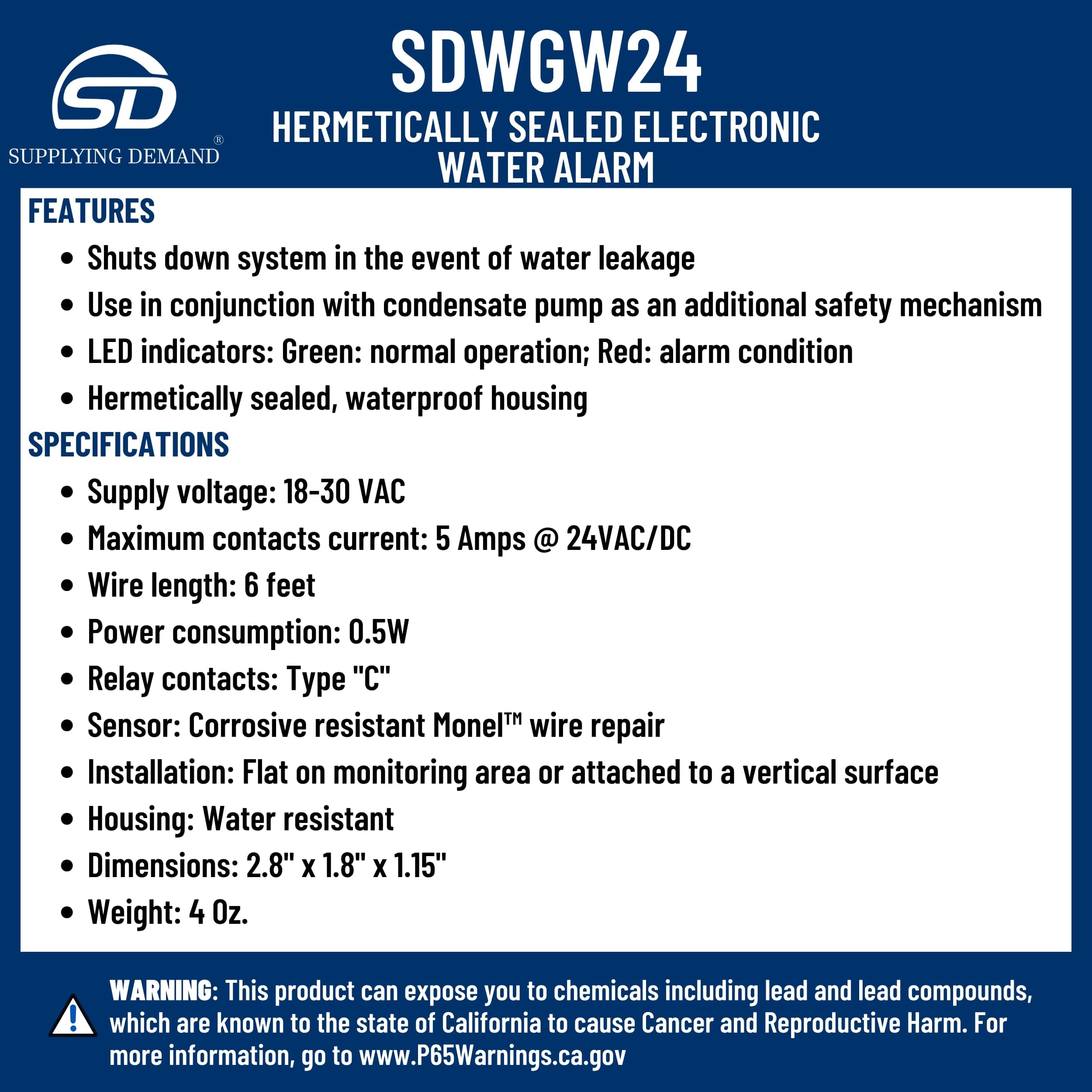 SDWGW24 wgw24-water-overflow-alarm view 21