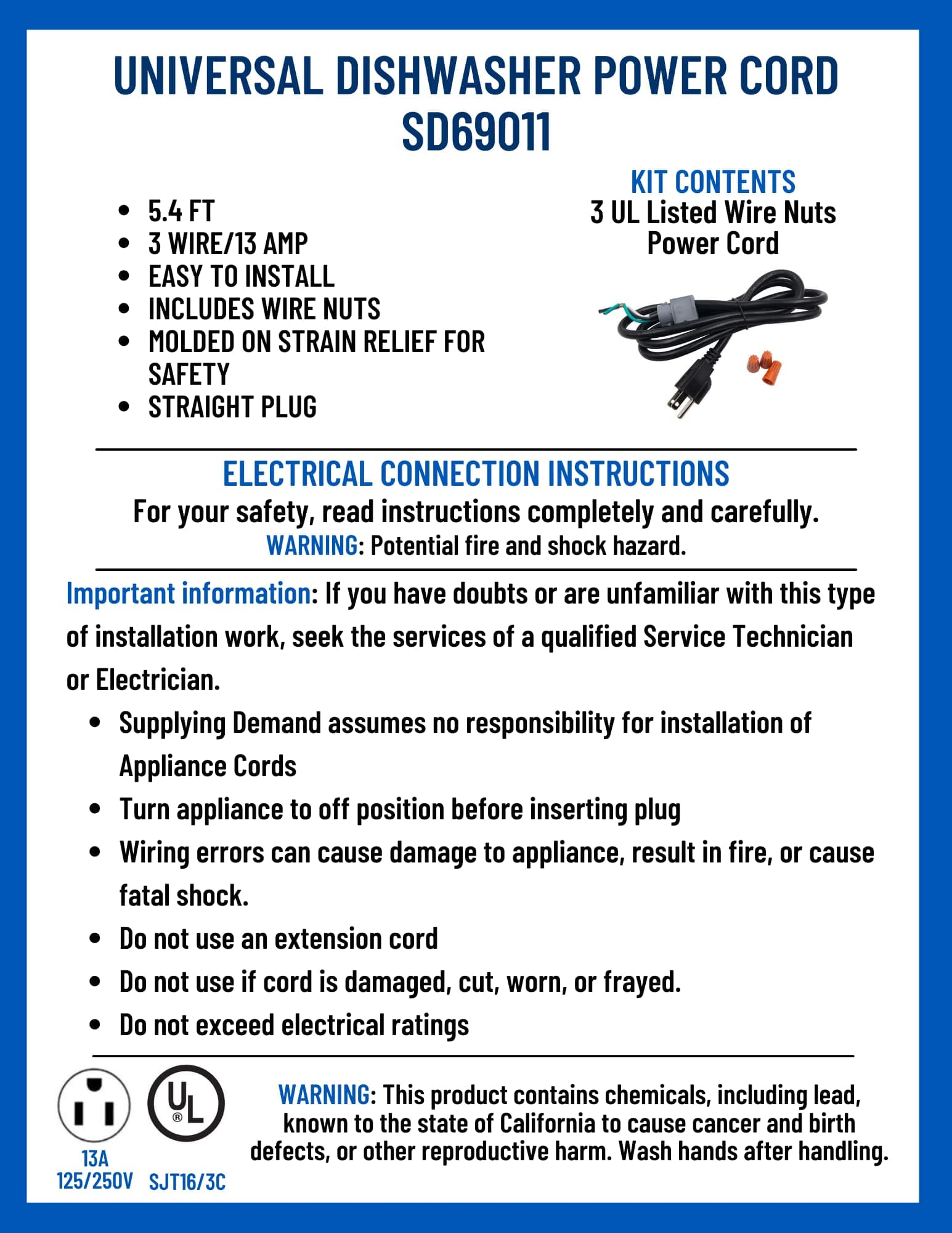 SD69011 69011-dishwasher-power-cord view 41