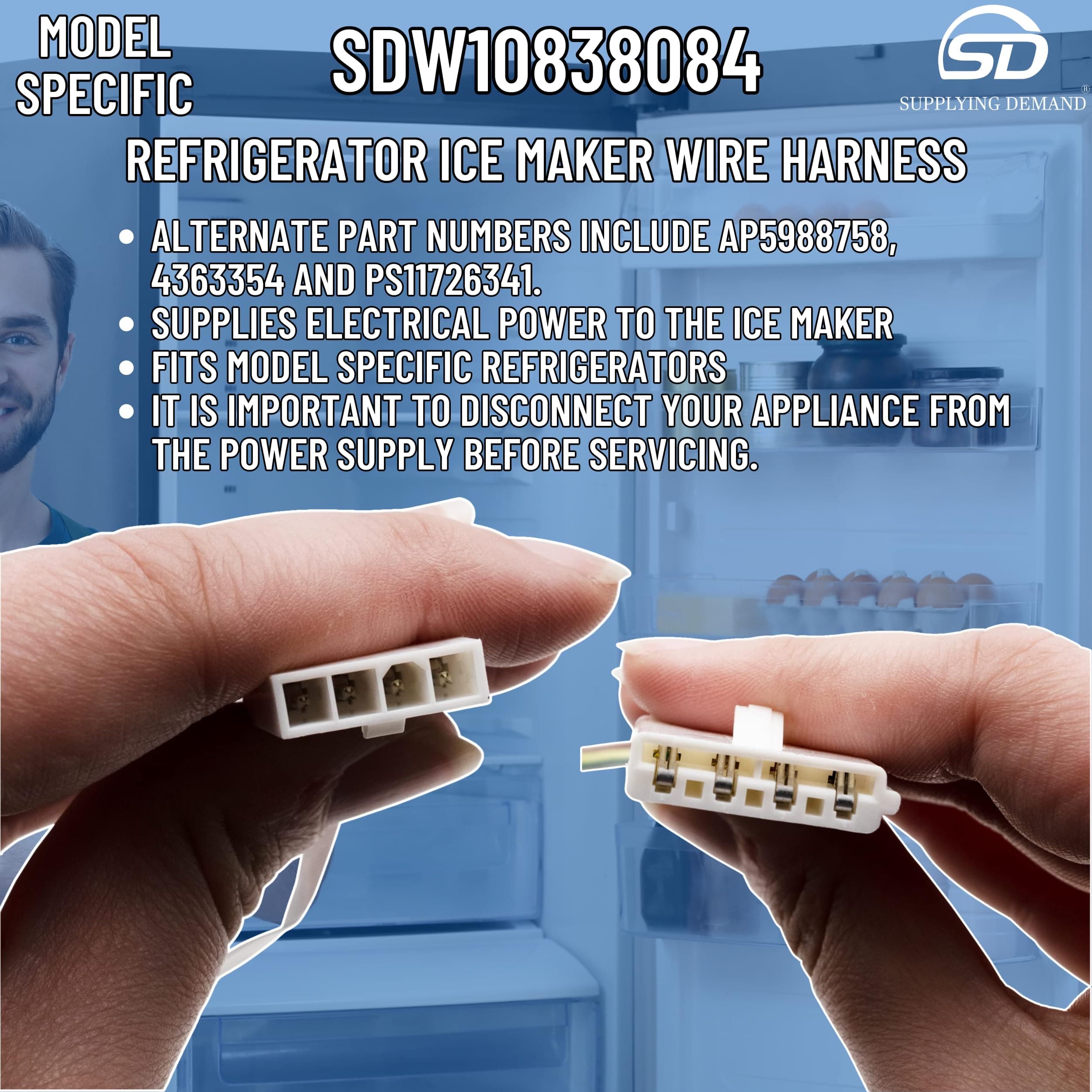 SDW10838084 w10838084-w10508644-refrigerator-ice-maker-wire-harness view 71