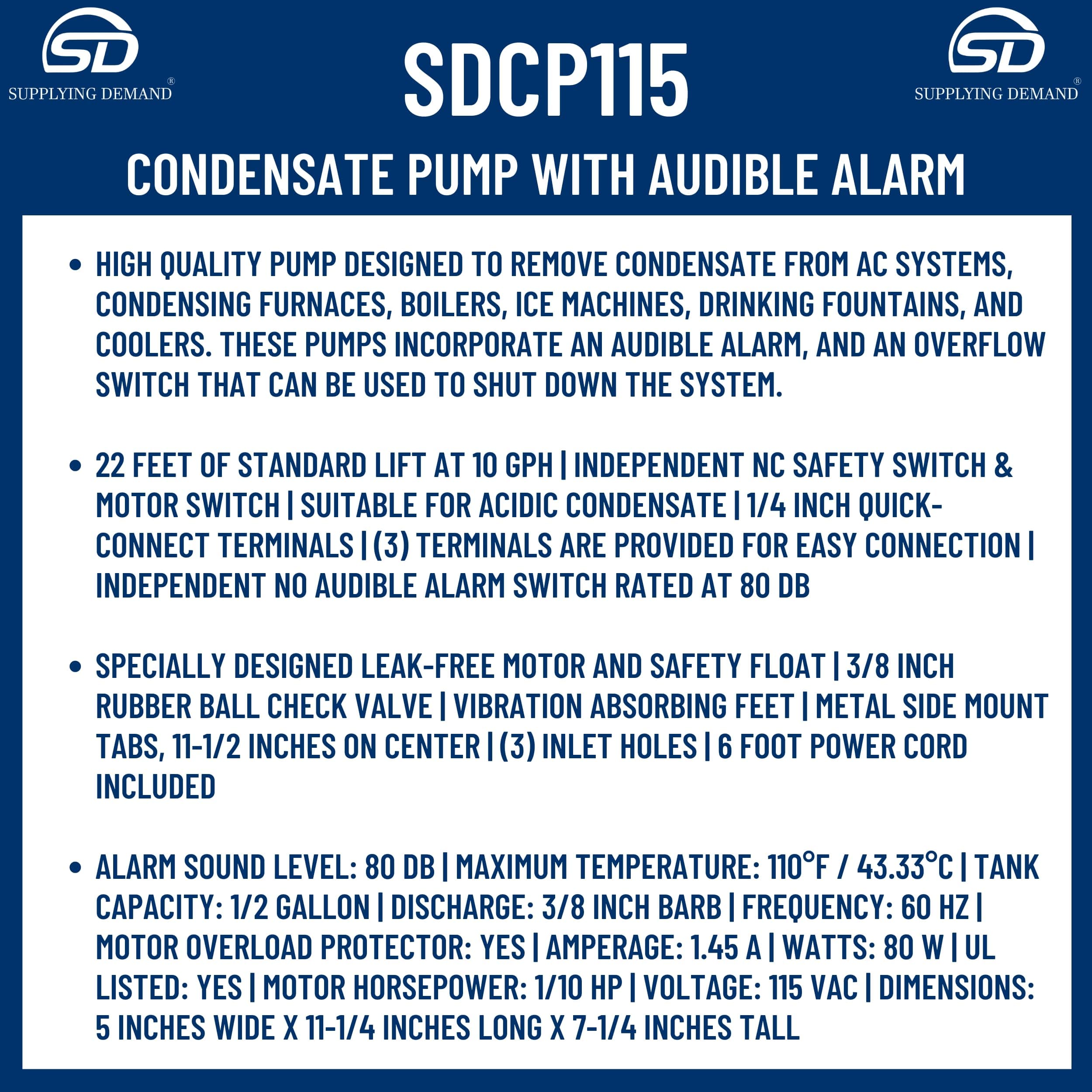 SDCP115 cp115-oem13720874-hvac-condensate-pump-alarm view 41