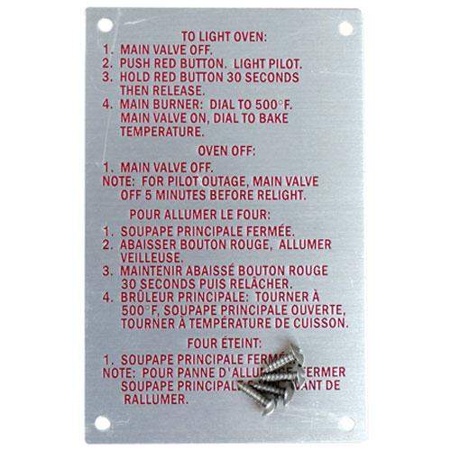 SDBL20326 BL20326-instruction-plate-bl20326