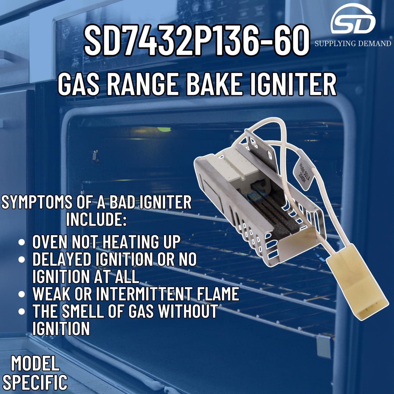 SD7432P136-60 7432p136-60-31991701-gas-range-bake-igniter view 61