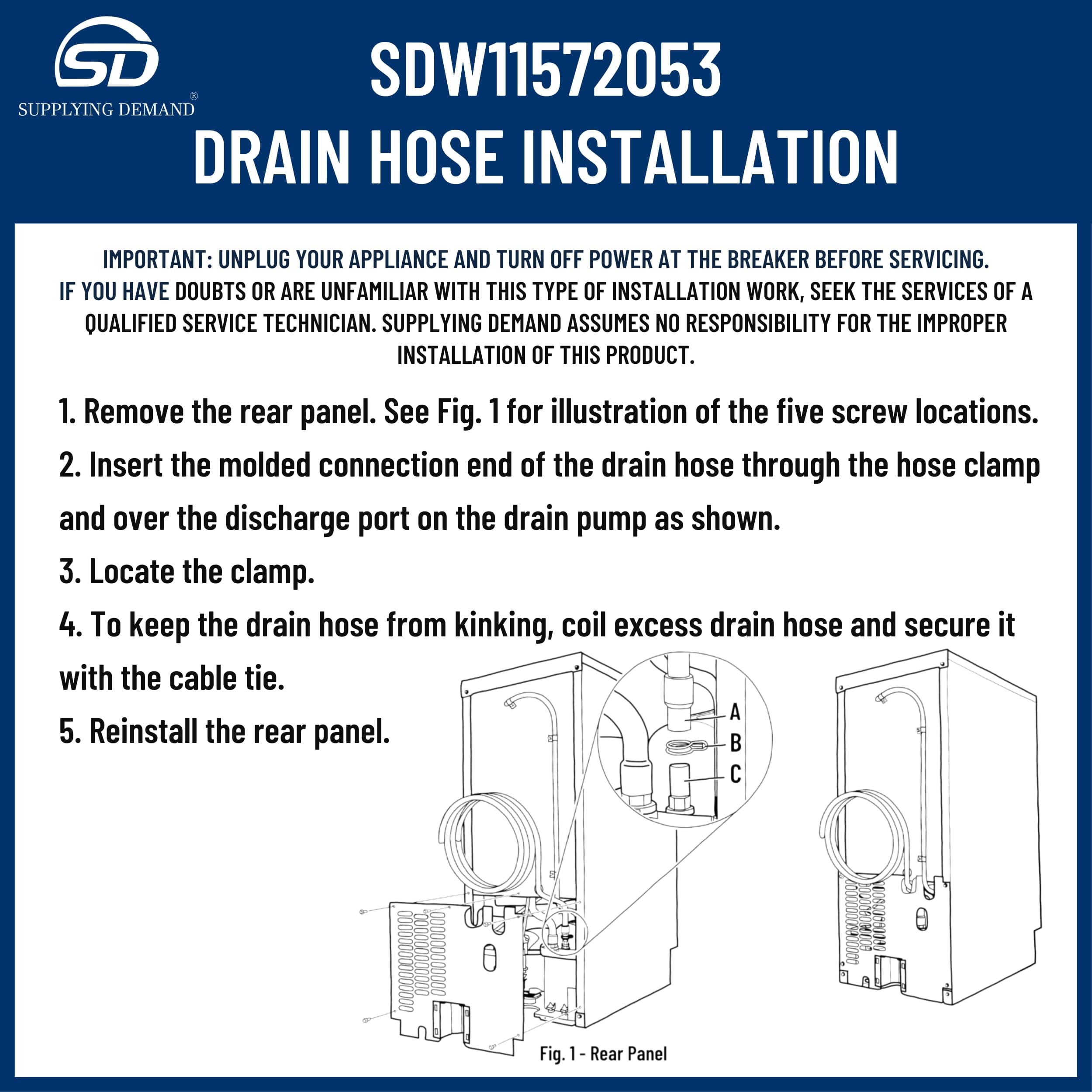 SDW11572053 w11572053-w10217945-ice-maker-drain-hose view 21