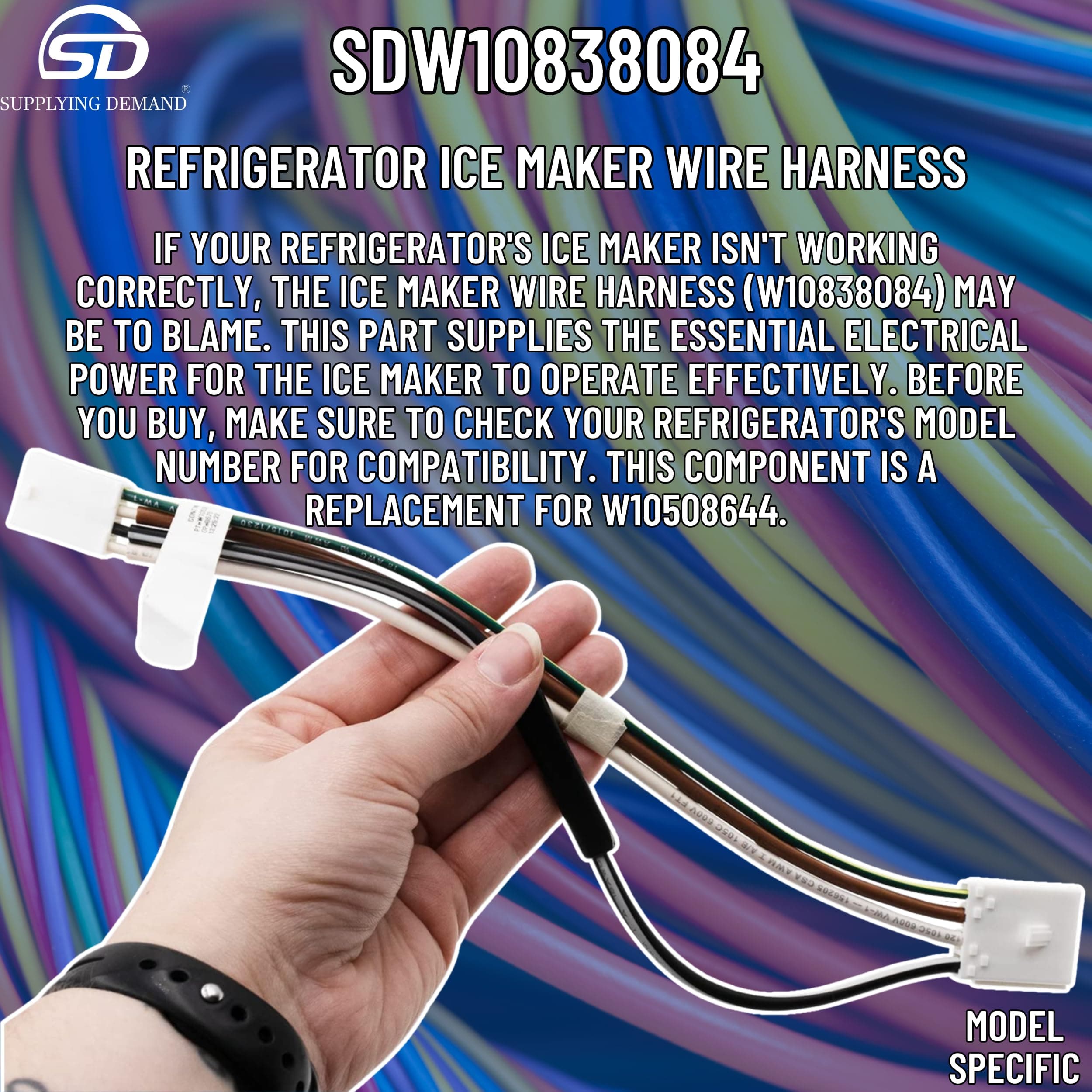 SDW10838084 w10838084-w10508644-refrigerator-ice-maker-wire-harness view 51